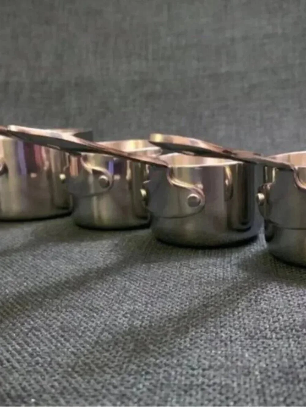 ALL CLAD Heavy Gauge Stainless Steel Measuring Cups w/ 4 Riveted Handles